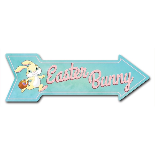 Easter Bunny Arrow Decal Funny Home Decor 24in Wide